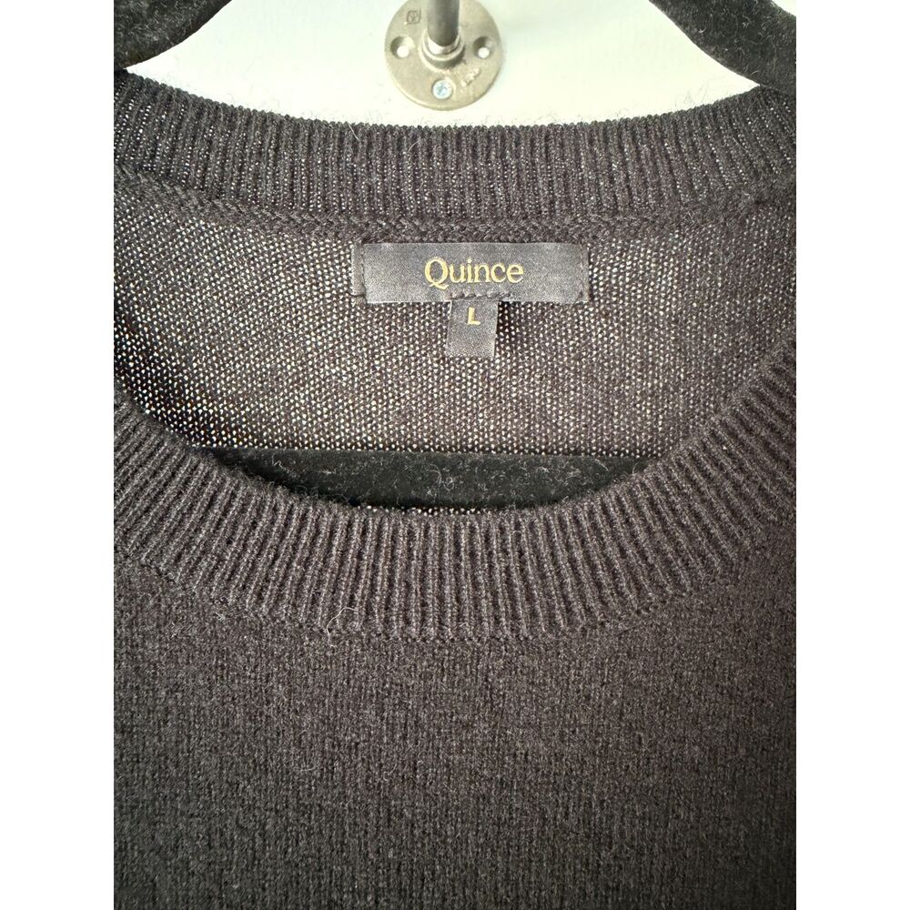 Quince Mongolian Cashmere Tee Short Sleeve Black Women's Large - Picture 3 of 8
